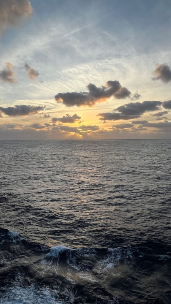 Another beautiful sunset was enjoyed on this sea day on day eight of our ten night Eastern Caribbean Cruise on the Carnival Venezia