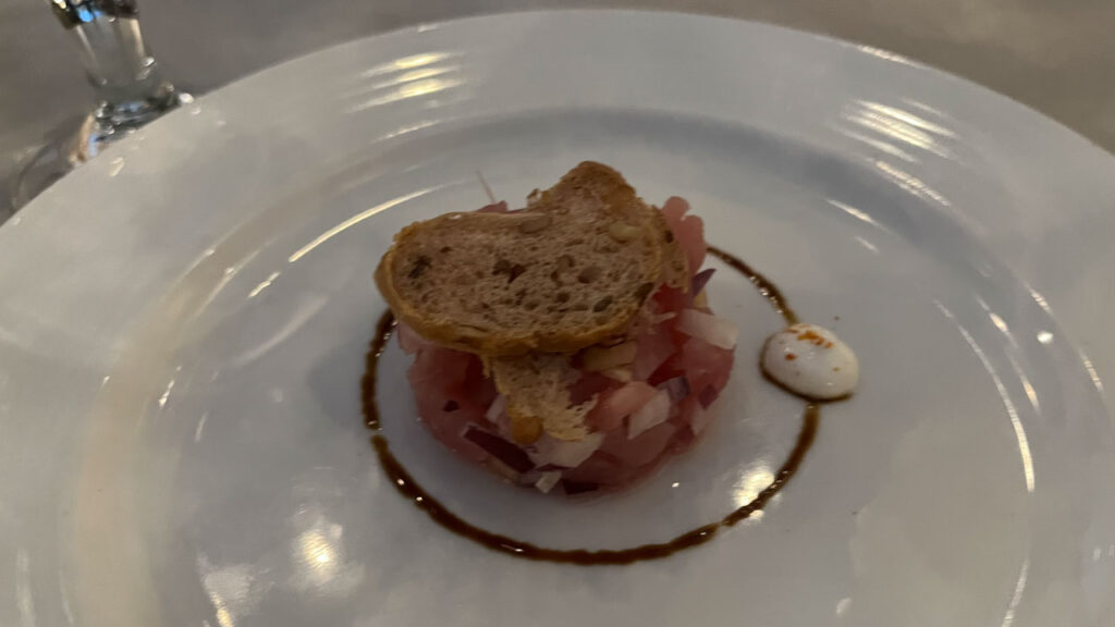 Tuna Tartare with Lemon Dressing from the Main Dining Room on night eight of our ten night cruise on the Carnival Venezia