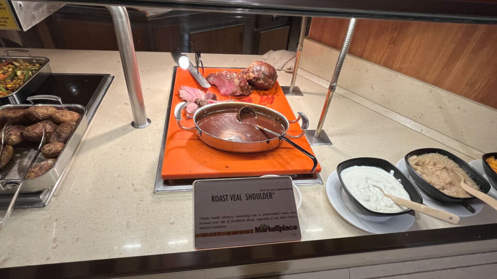 Roast Veal Shoulder at the Lido Marketplace dinner buffet on the Carnival Venezia