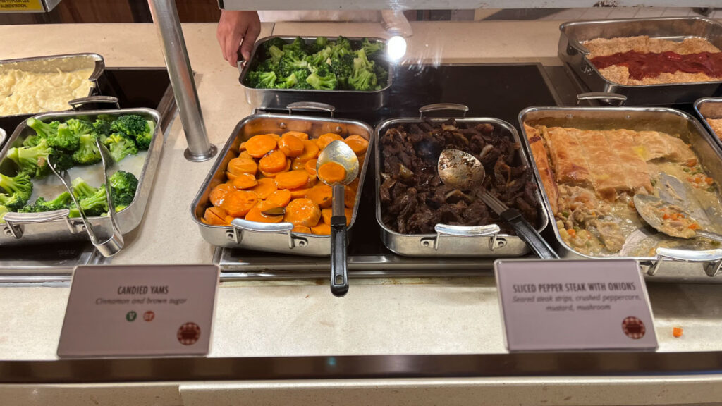 Some of the items available at Comfort Kitchen at the Lido Marketplace lunch buffet on the Carnival Venezia