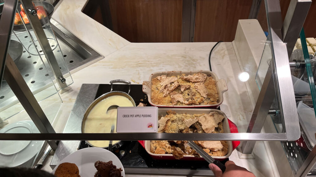 Crock Pot Apple Pudding at the Sweet Spot at the Lido Marketplace Dinner Buffet on the Carnival Venezia