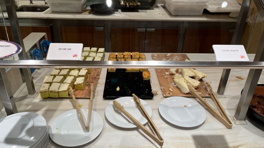 Some of the desserts available at the Sweet Spot at the Lido Marketplace Dinner Buffet on the Carnival Venezia