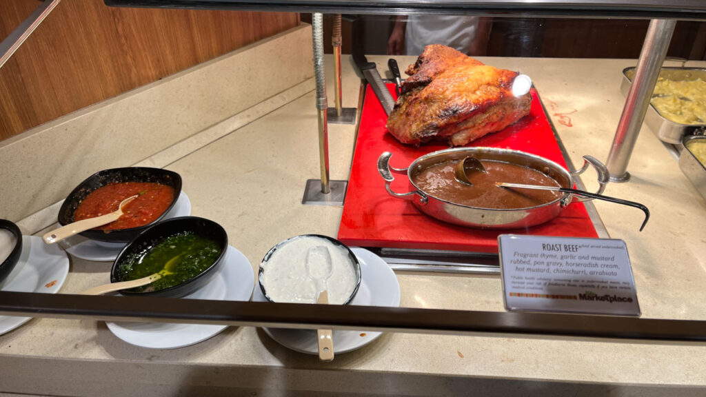 Roast Beef at Comfort Kitchen at the Lido Marketplace lunch buffet on the Carnival Venezia