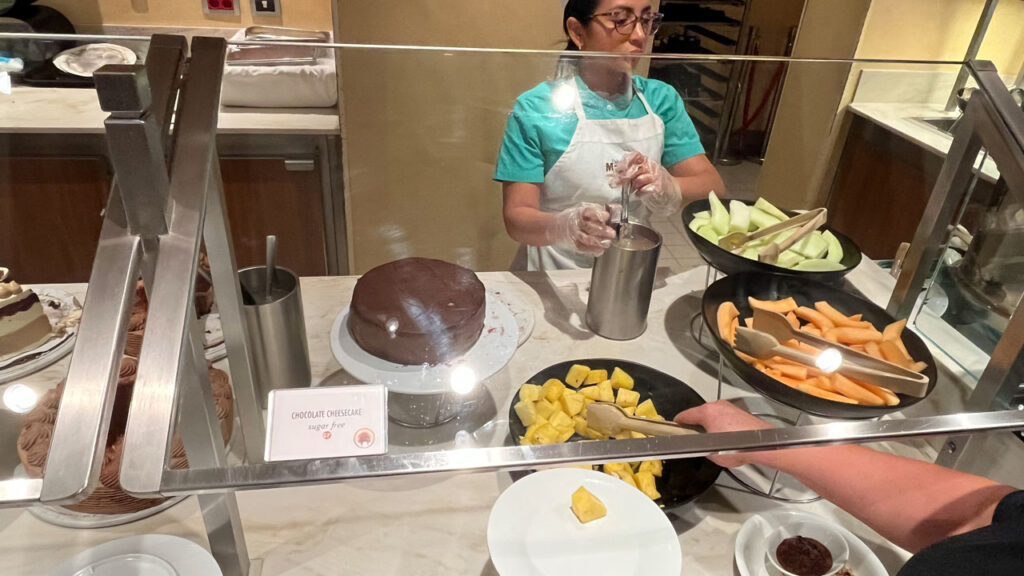 Some of the desserts available the Sweet Spot at the Lido Marketplace lunch buffet on the Carnival Venezia