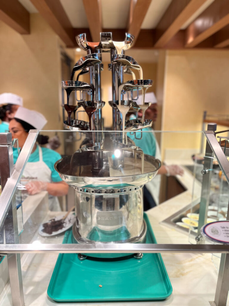 Chocolate Fountain at the Chocolate Extravaganza at the Lido Marketplace during lunchtime on the Carnival Venezia