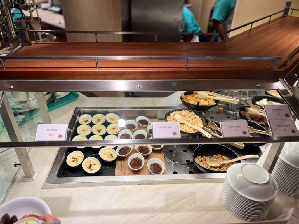 Some of the dessert choices at the Chocolate Extravaganza at the Lido Marketplace during lunchtime on the Carnival Venezia