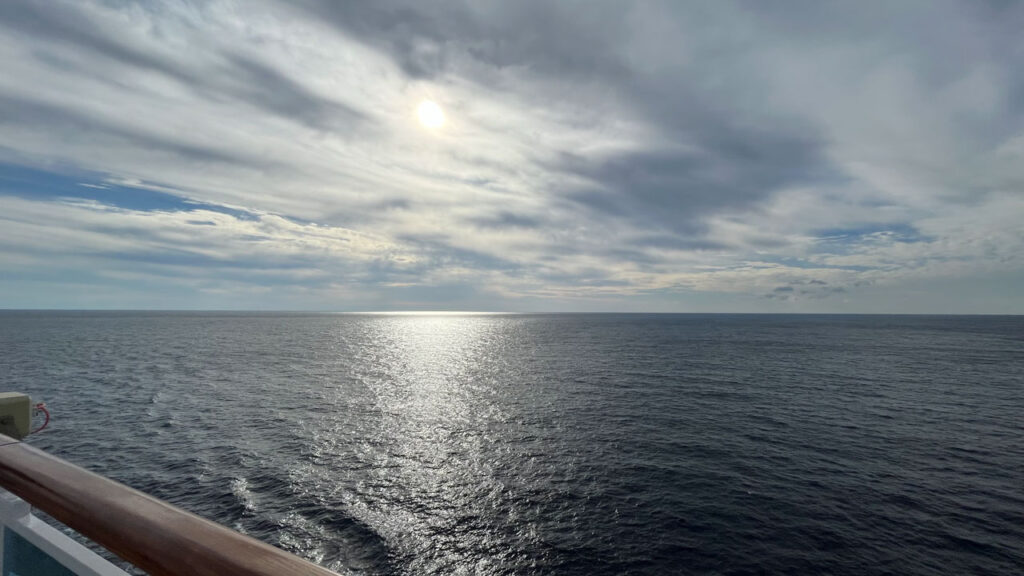 The beautiful sky and ocean on our final sea day on the Carnival Venezia