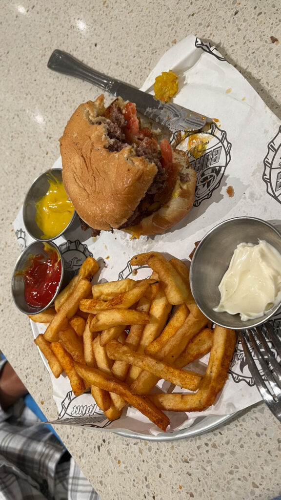 Before the Lido Marketplace dinner buffet, my husband decided to get one last burger from Guy's Burgers before they closed at 6 p.m.